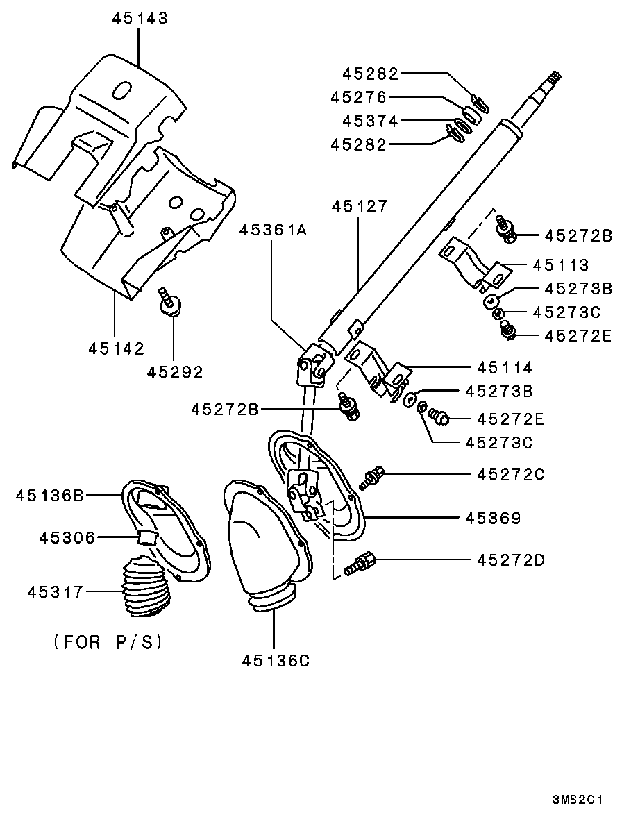STEERING COLUMN & COVER / ALL