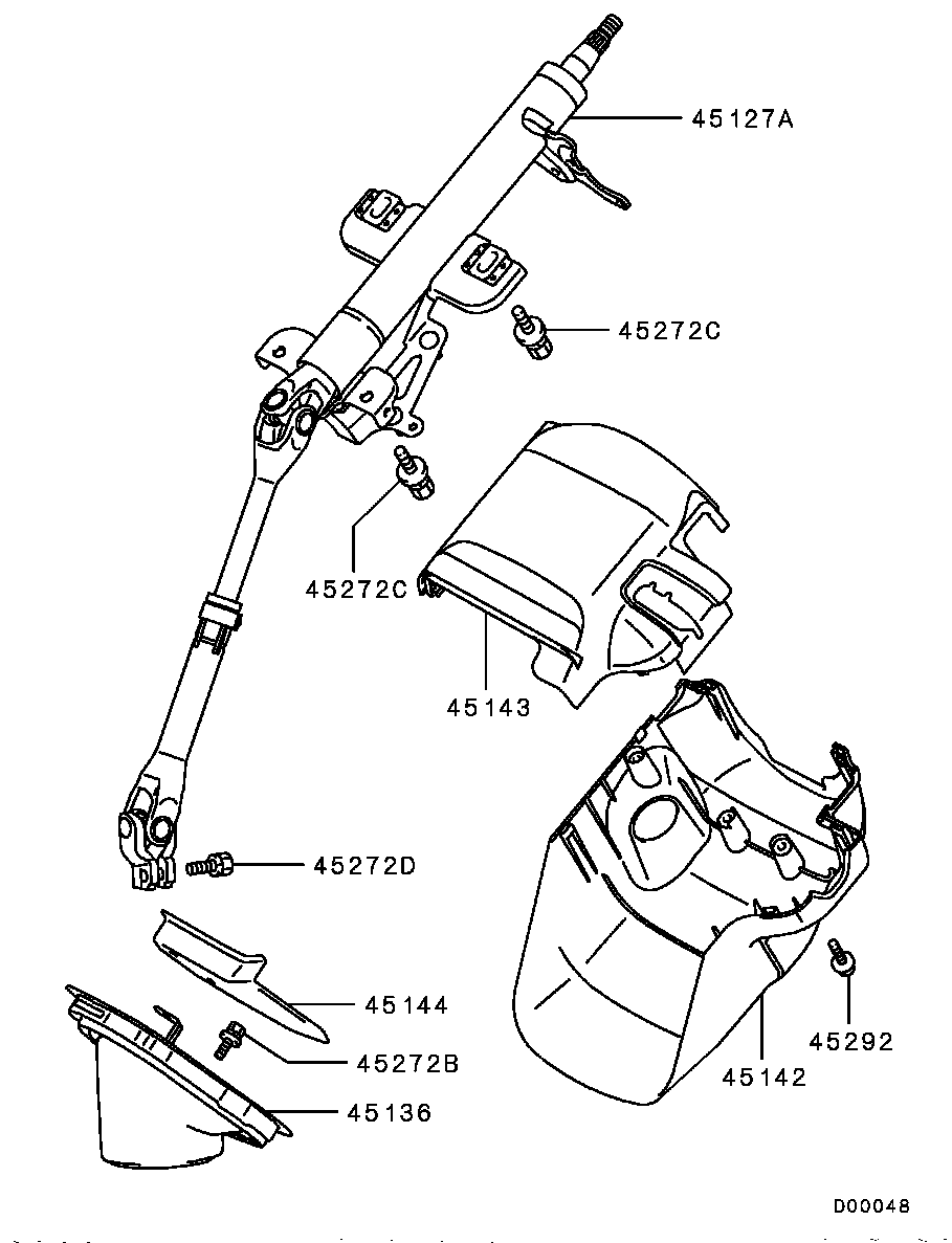 STEERING COLUMN & COVER / A/T