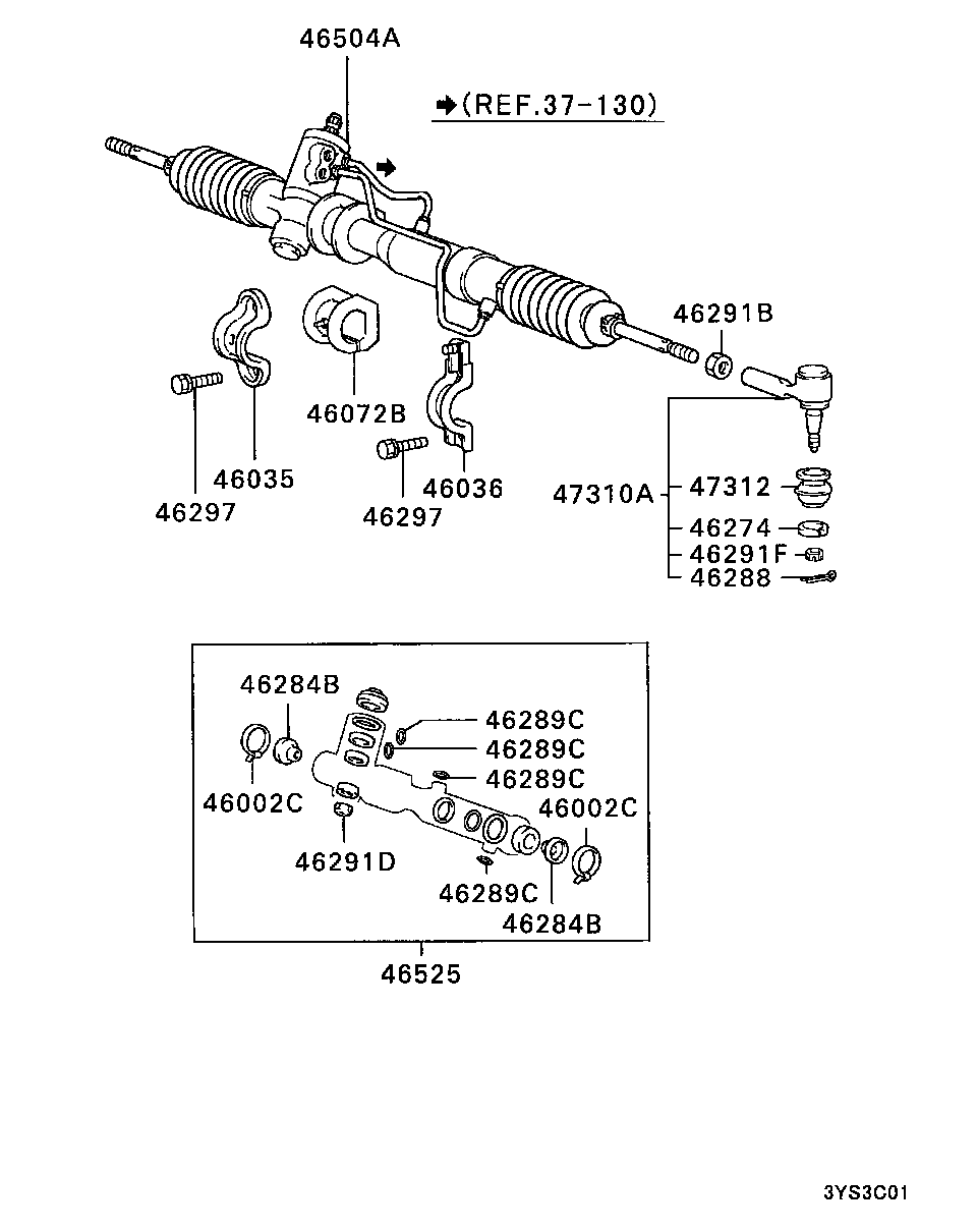 STEERING GEAR / P/S ATTACHING PARTS