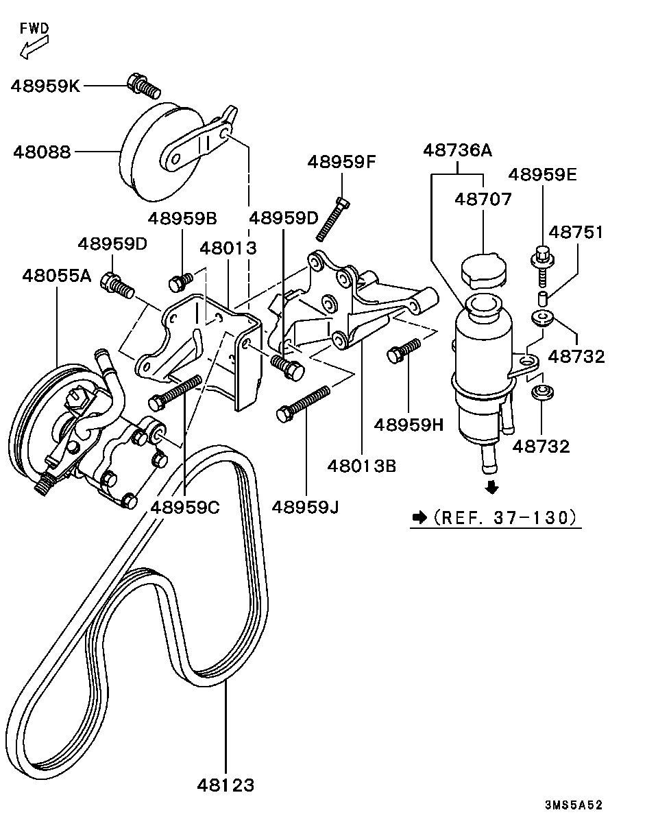 POWER STEERING OIL PUMP / DISASSEMBLED PARTS..-9609.2