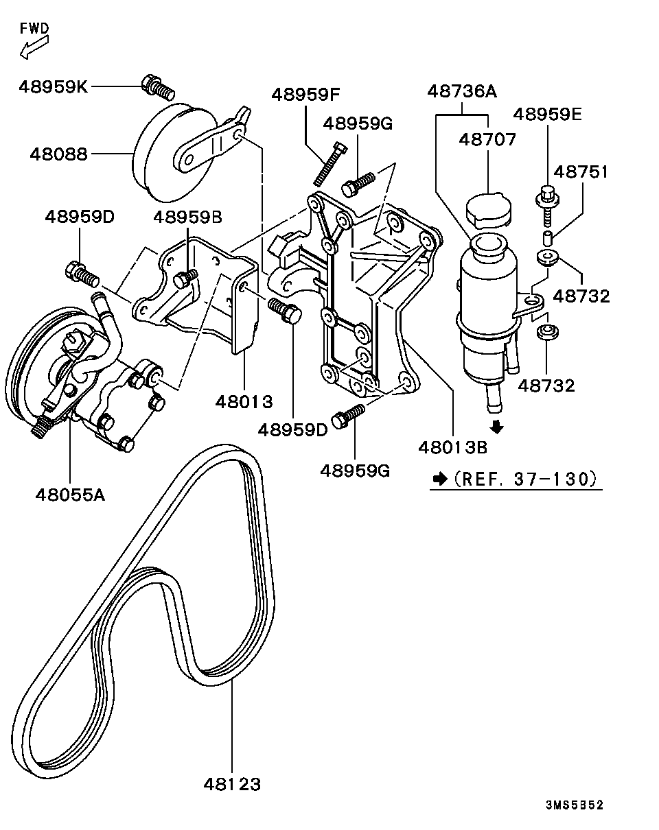 POWER STEERING OIL PUMP / OIL PUMP DISASSEMBLED PARTS