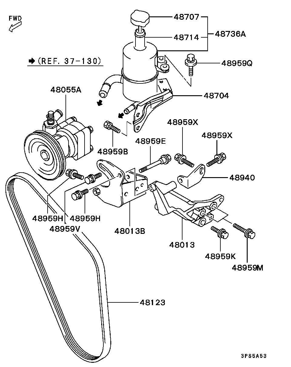 POWER STEERING OIL PUMP / OIL PUMP DISASSEMBLED PARTS