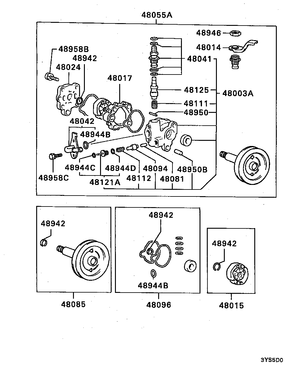 POWER STEERING OIL PUMP / DISASSEMBLED PARTS(8406.1-)