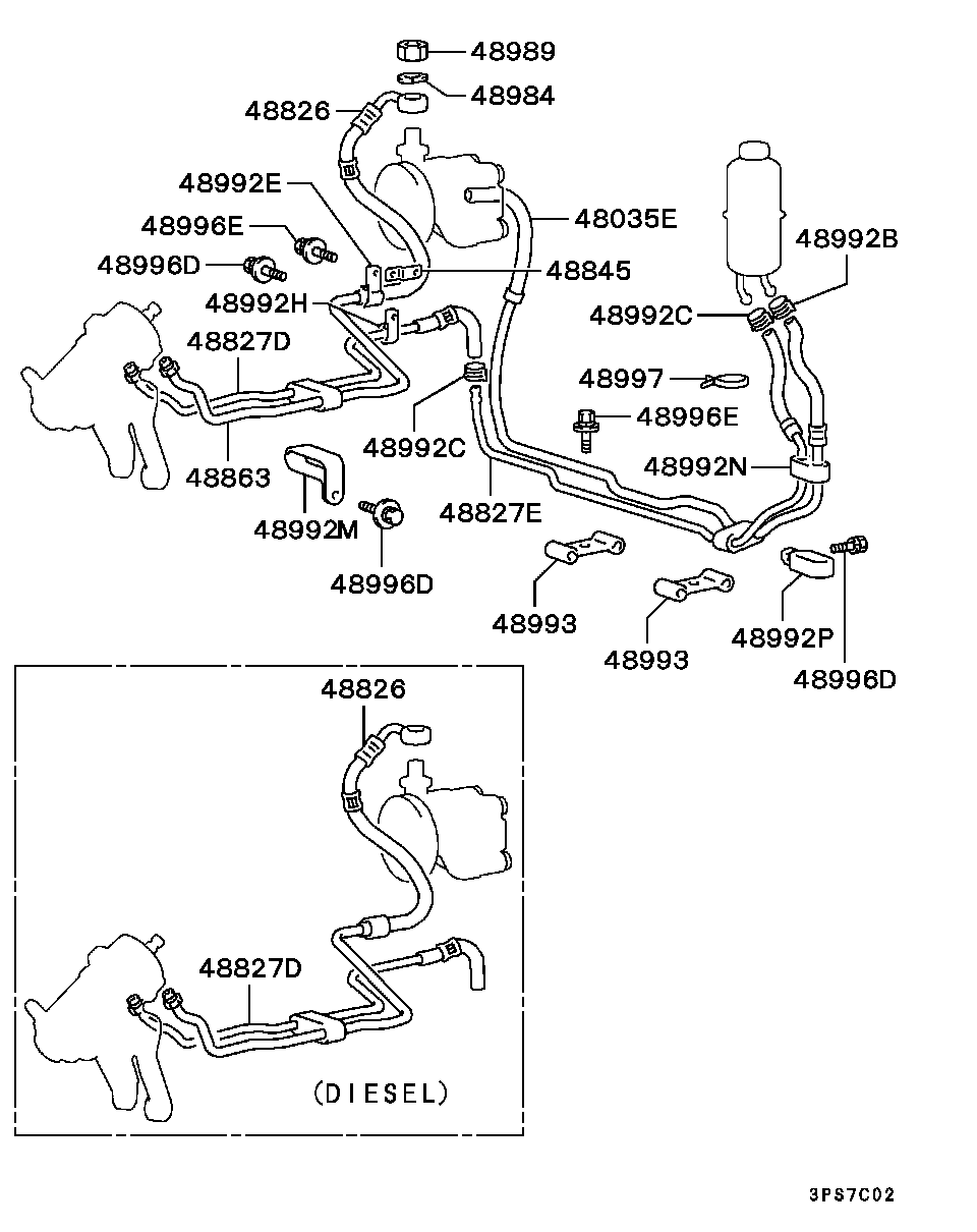 POWER STEERING OIL LINE / ALL