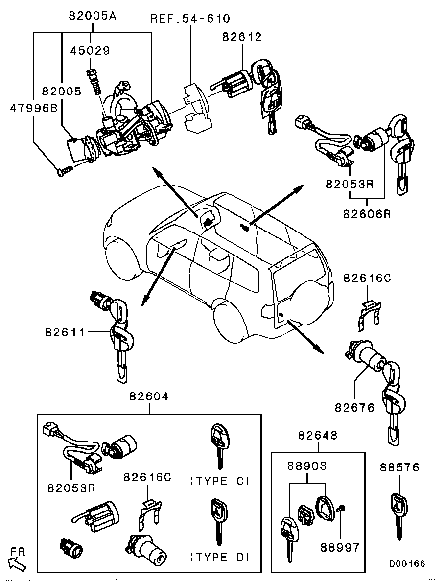 LOCK CYLINDER & KEY / -1406.3