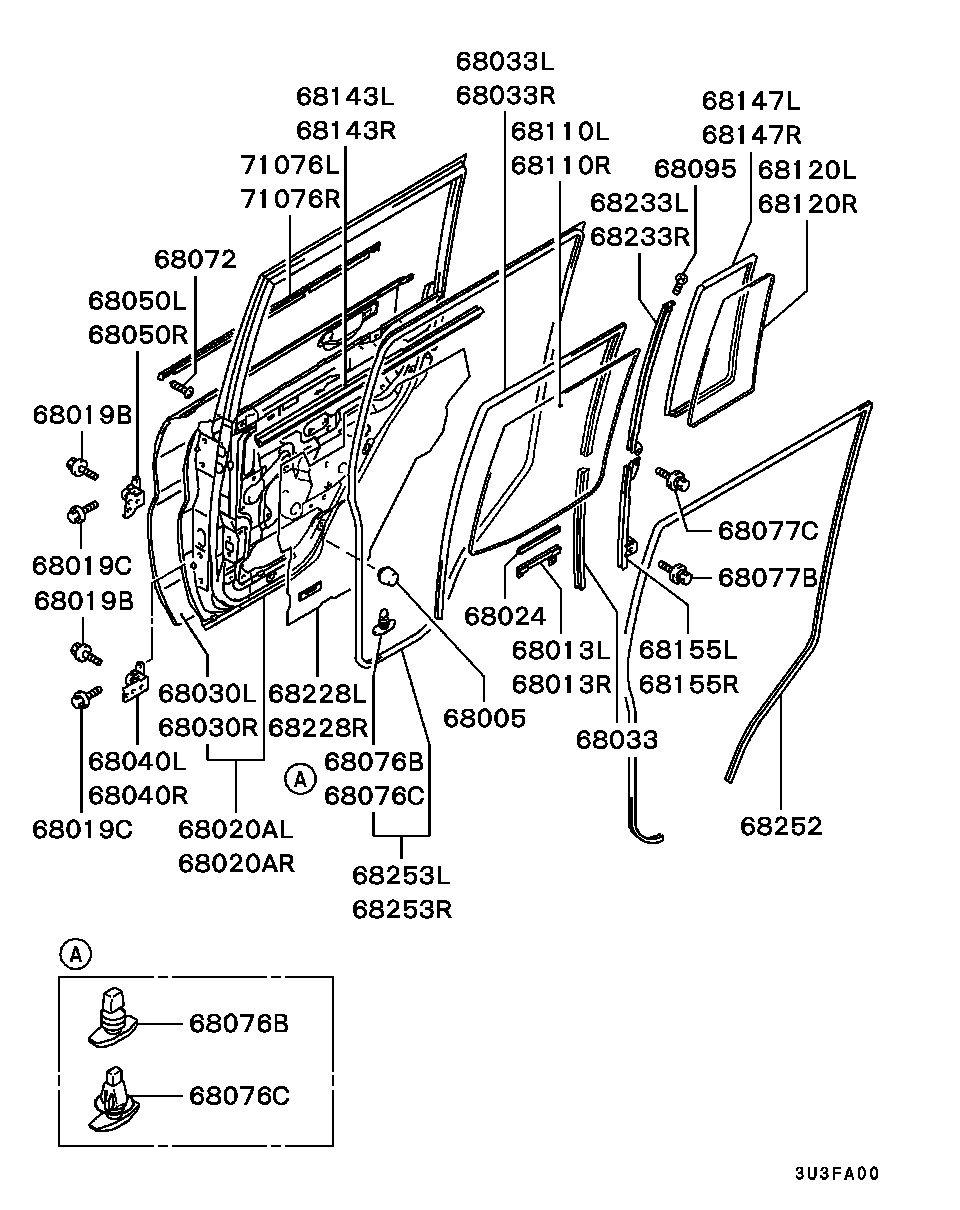 REAR DOOR PANEL & GLASS