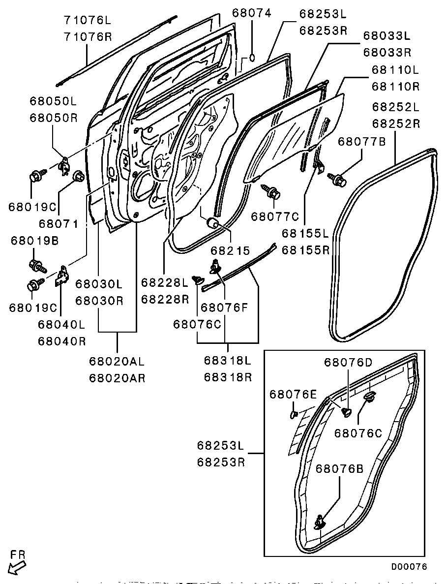 REAR DOOR PANEL & GLASS