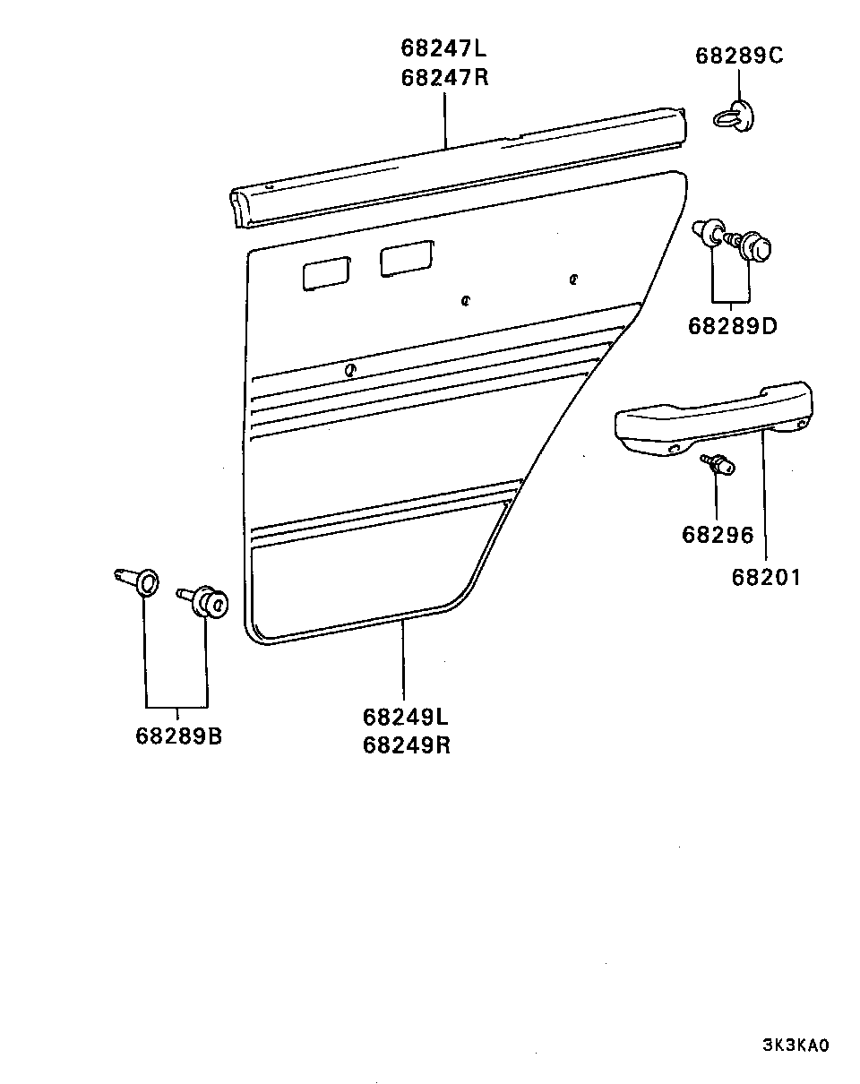 REAR DOOR TRIM & PULL HANDLE / 8305.1-8808.3