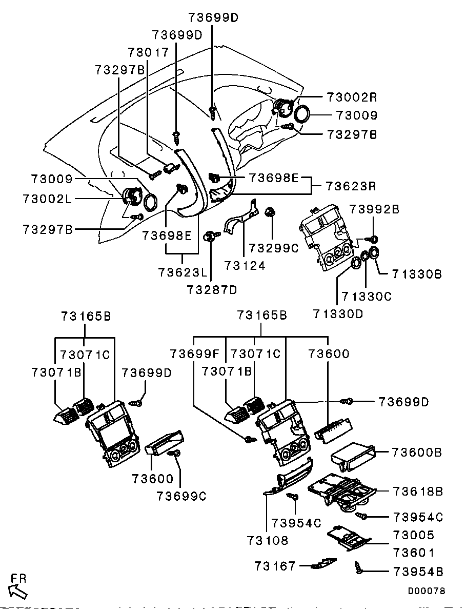 I/PANEL & RELATED PARTS / AIR OUTLET,BRACKET,ETC.