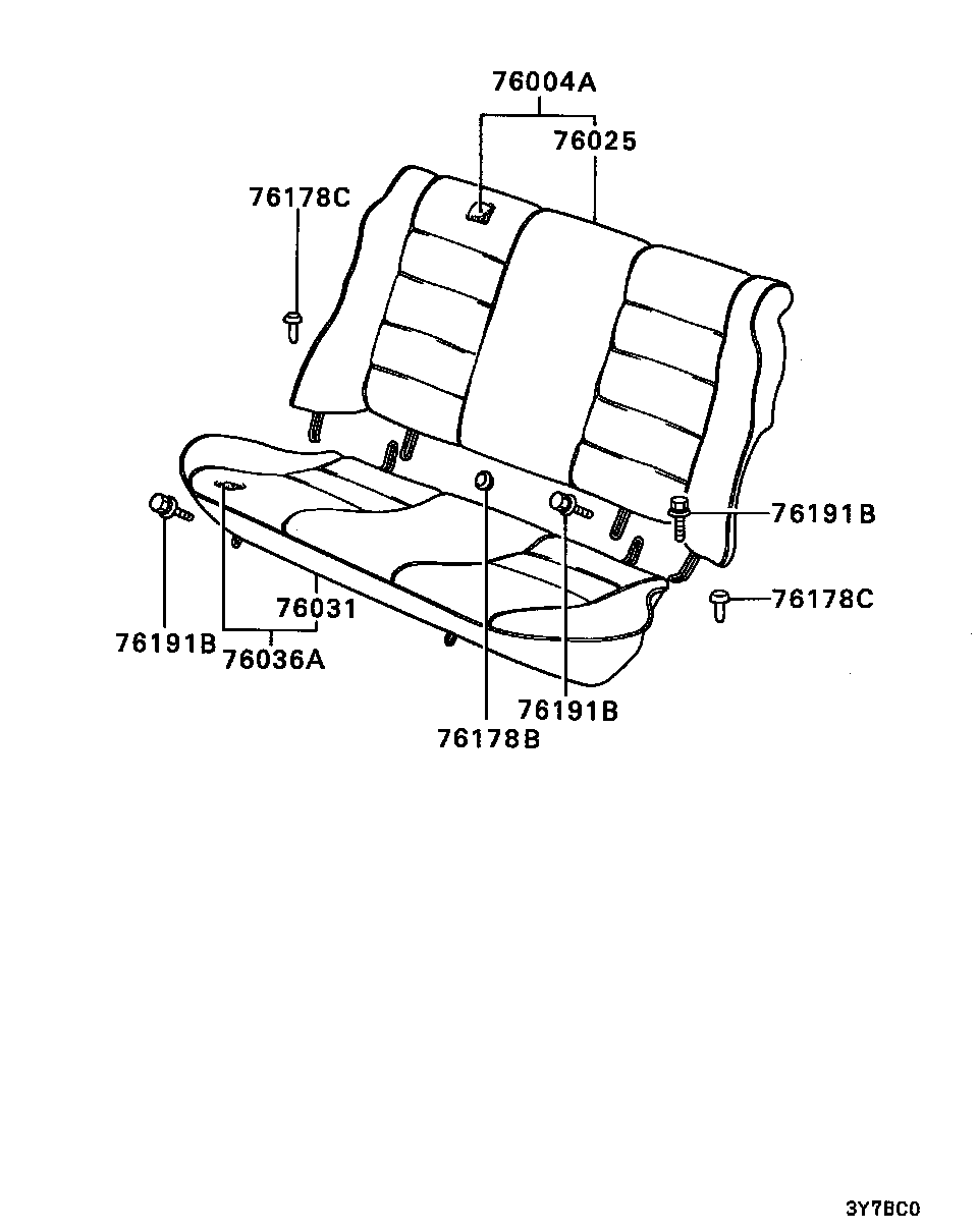 REAR SEAT / BENCH TYPE STATIONARY TYPE