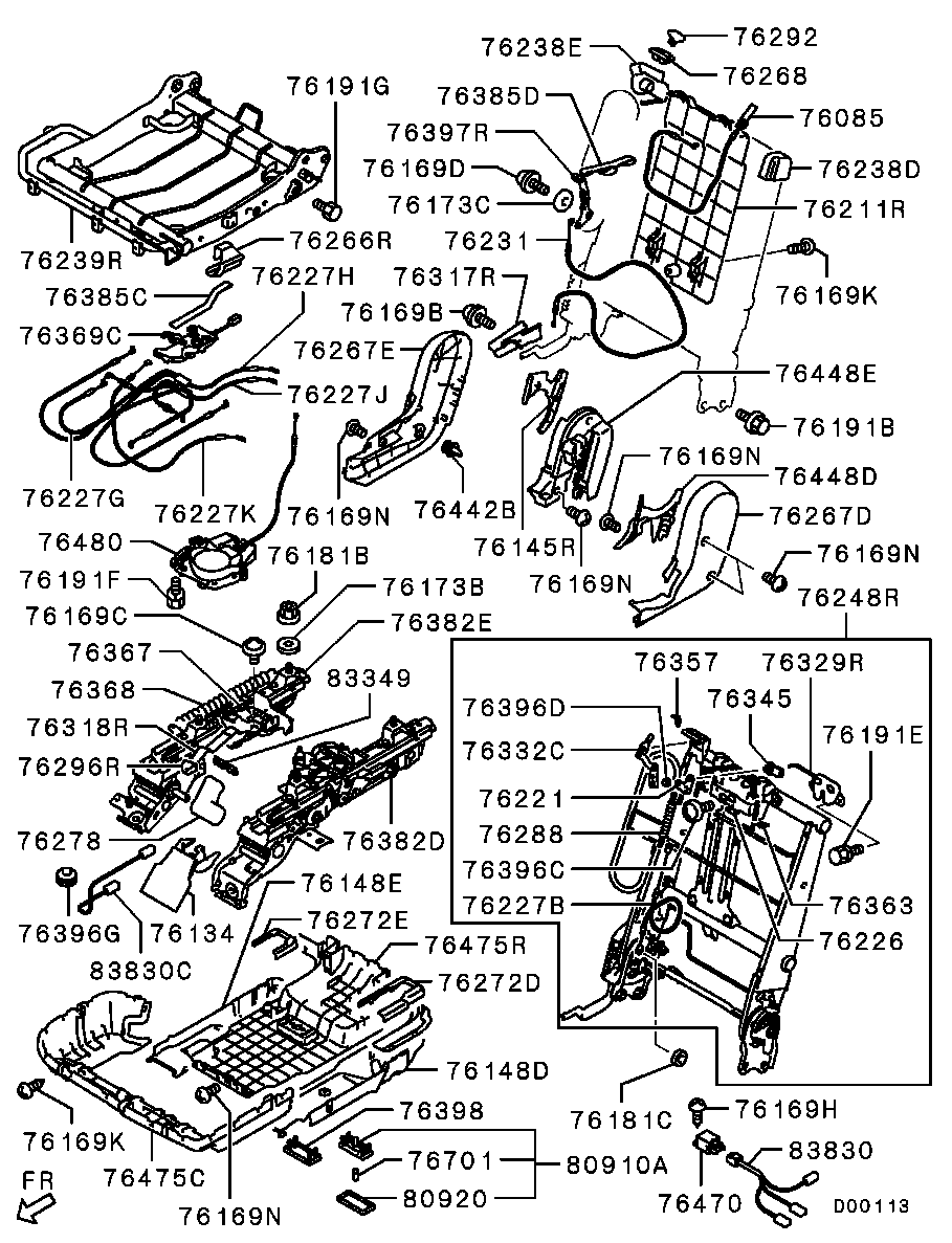 REAR SEAT / RH..DISASSEMBLED PARTS -0608.3