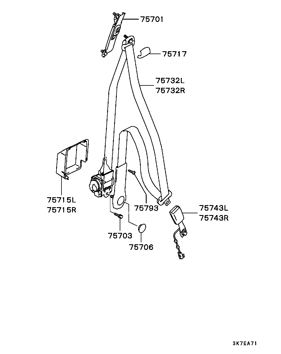 SEAT BELT / FRONT..W/O PRETENSIONER