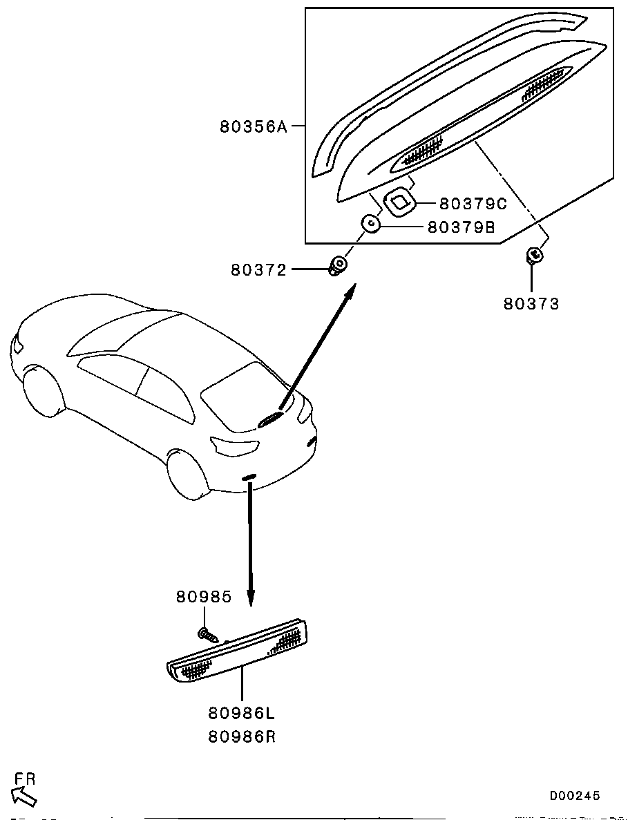 REAR EXTERIOR LAMP / HIGH MOUNTED STOP LAMP,REFLECTOR