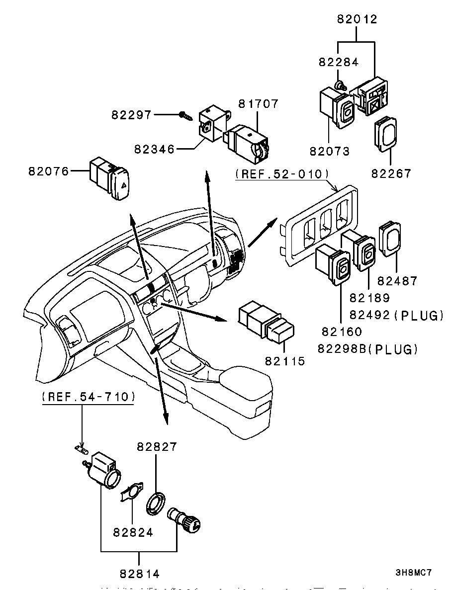 SWITCH & CIGAR LIGHTER / SWITCH..AROUND INSTRUMENT PANEL