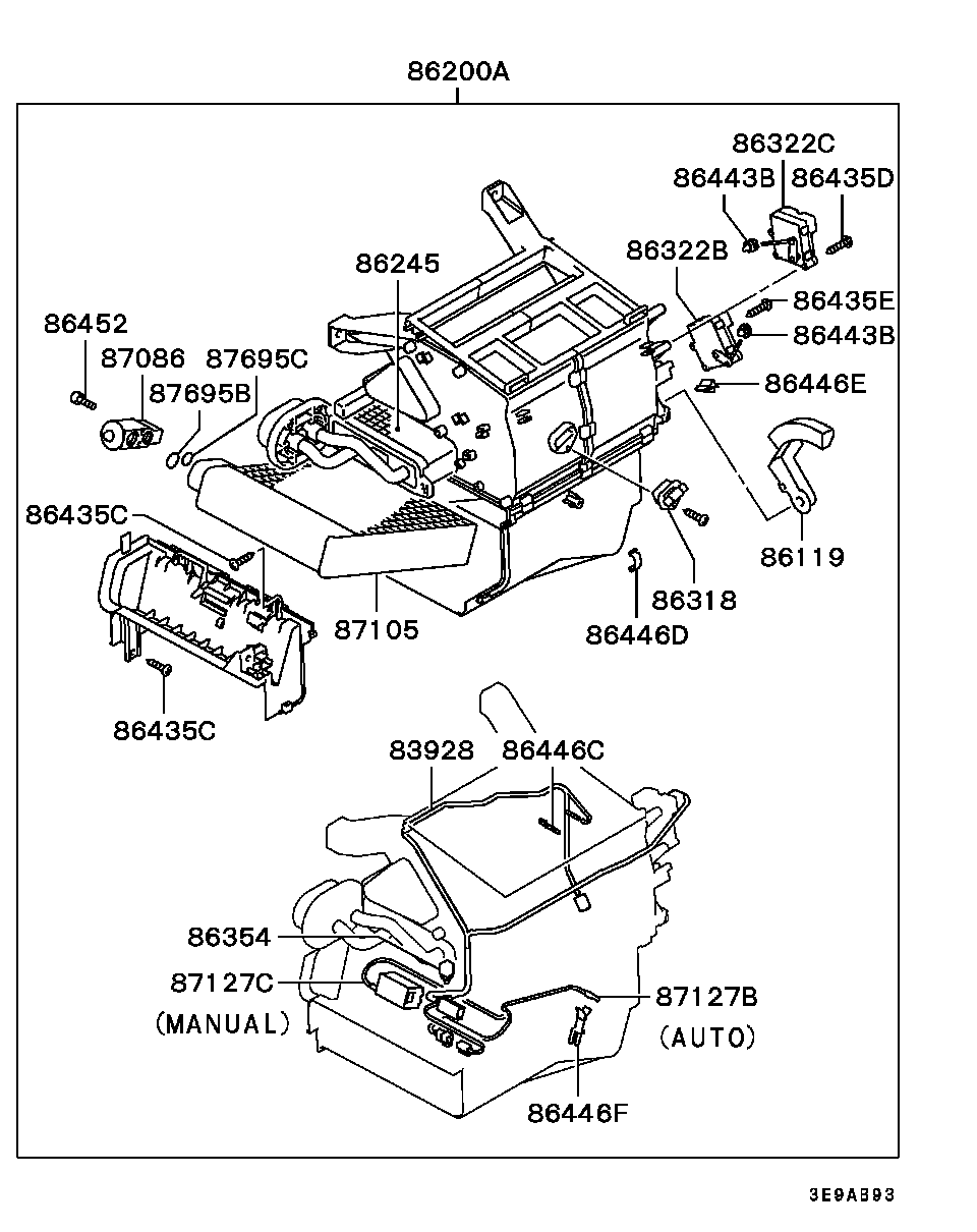 HEATER UNIT & PIPING / HEATER DISASSEMBLED PARTS