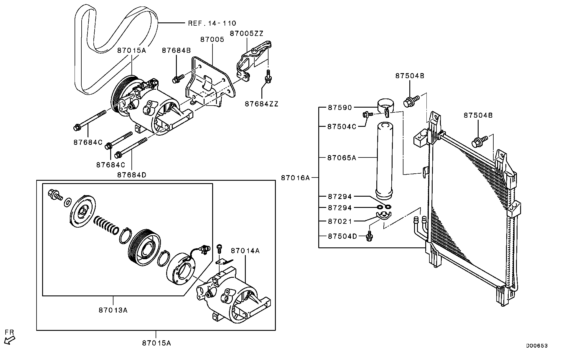 A/C CONDENSER, PIPING / CONDENSER,COMPRESSOR,BRKT,ETC. -1412.3