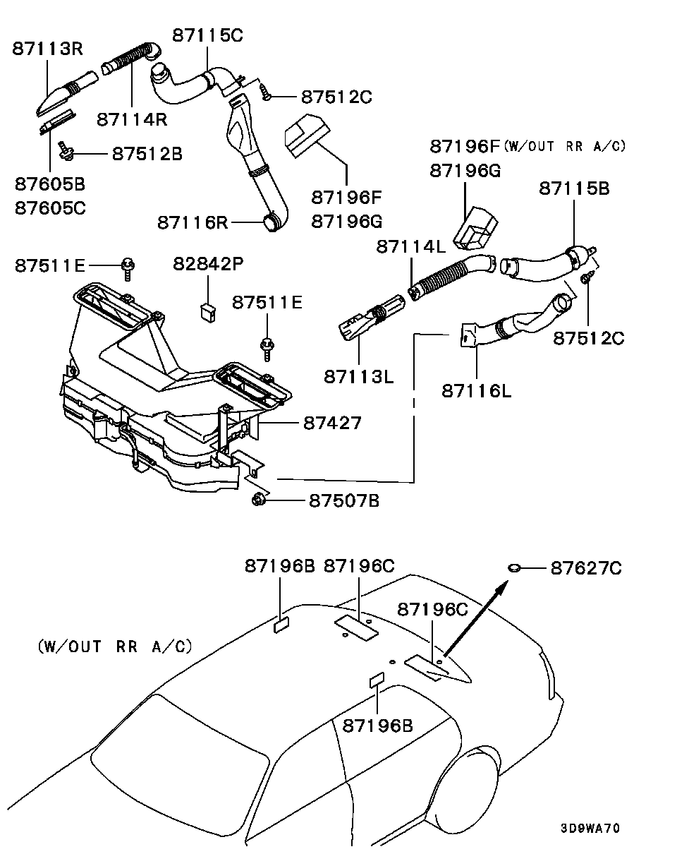 RR A/C UNIT, DUCT / UNIT,DUCT,PLUG