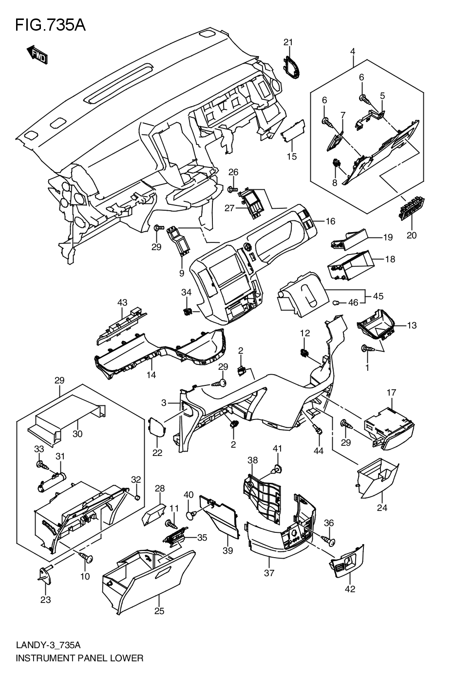 INSTRUMENT PANEL  LOWER