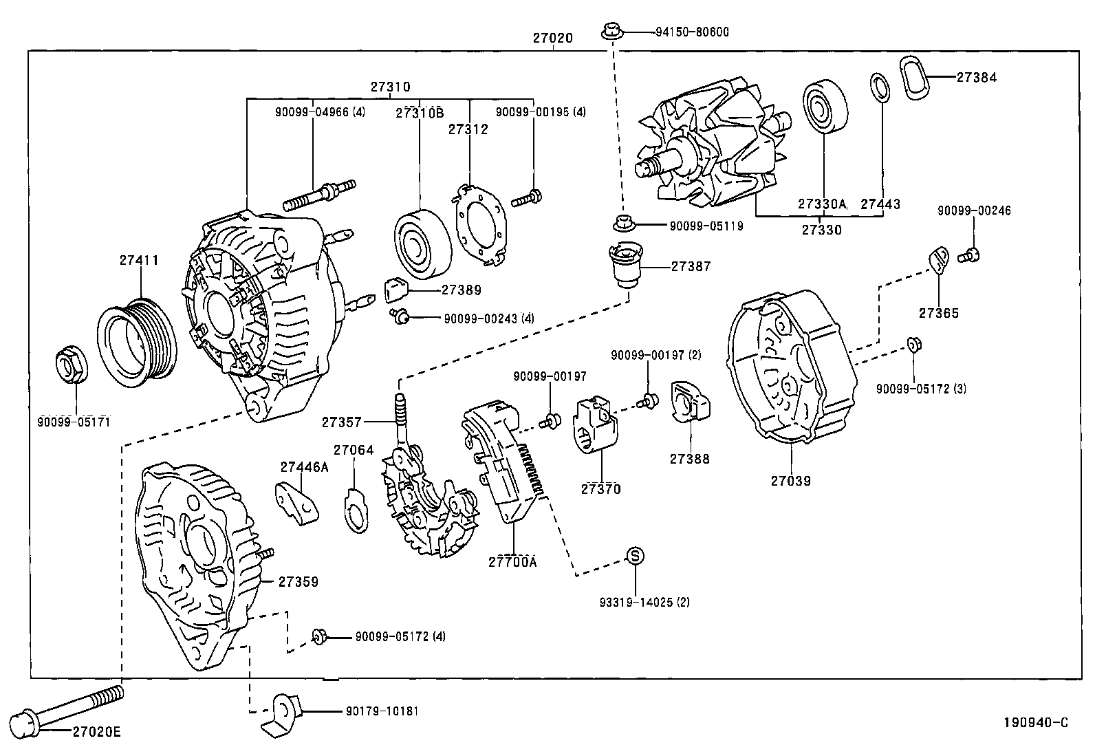 12V 80A,90A                                         (9901-0112)1SZFE ; (0010-0112)1NZFE,2NZFE..NCP10