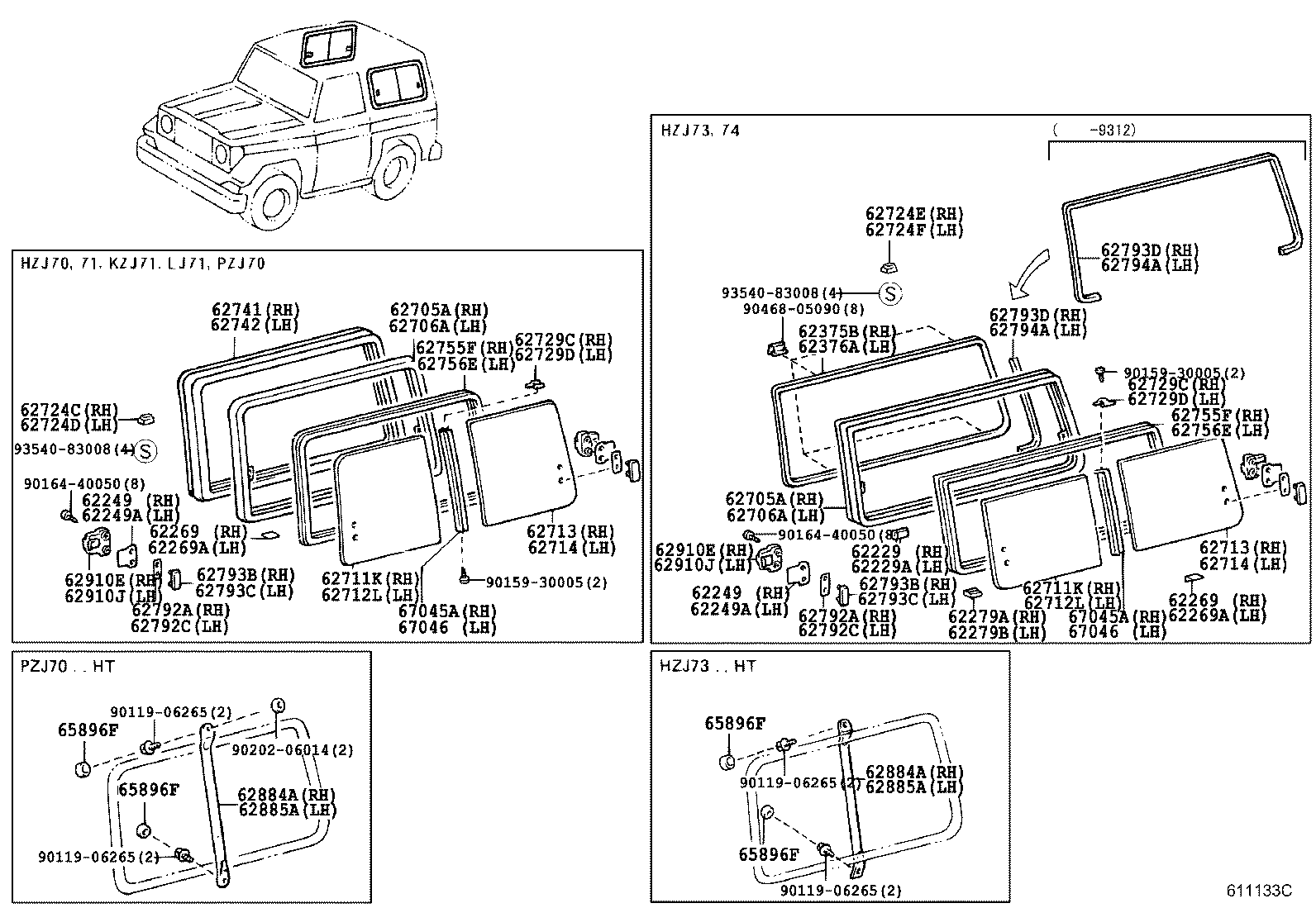 (9001-    )HZJ70,71,73,74,KZJ71,LJ71,PZJ70