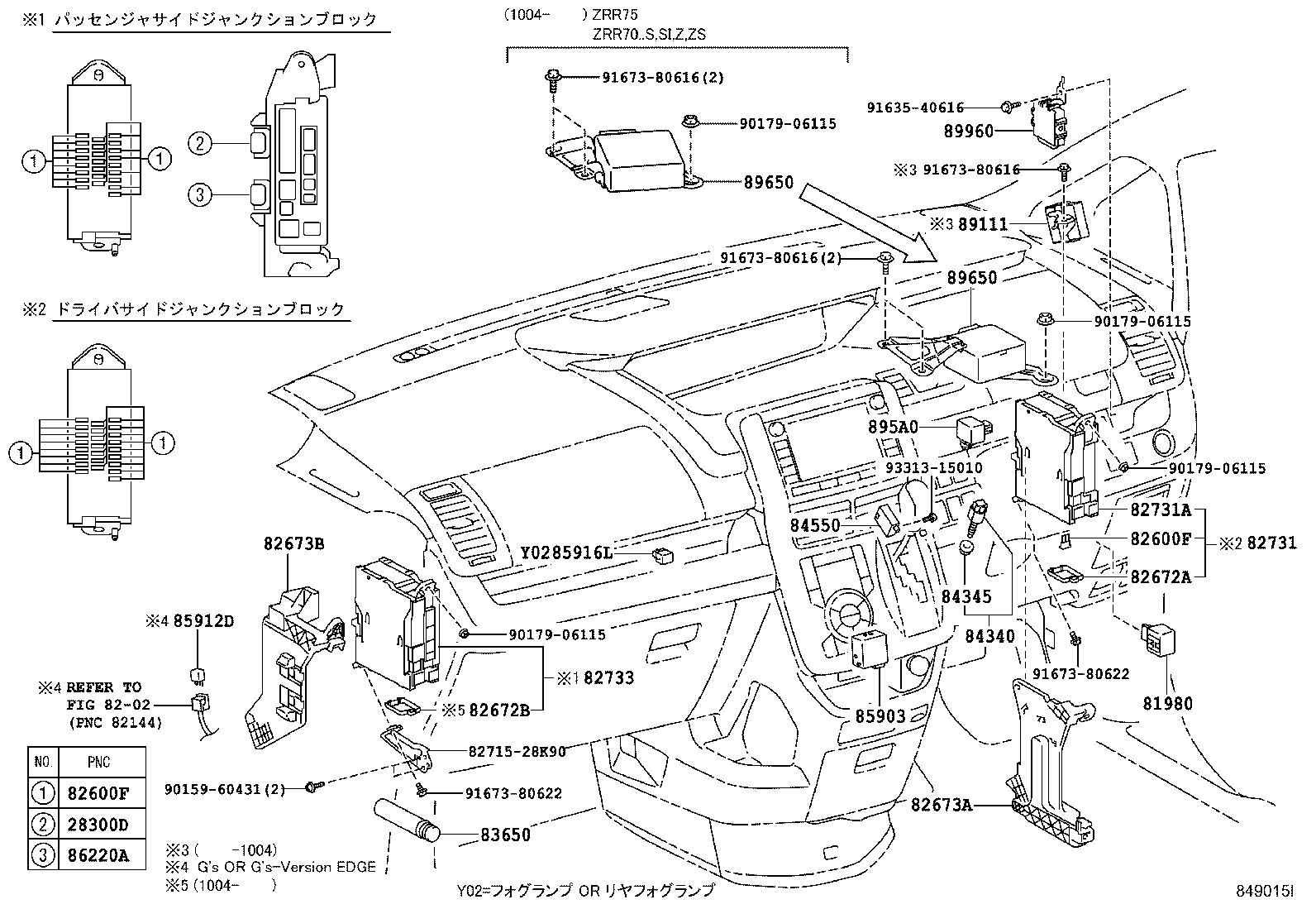 TOYOTA NOAH VOXY ZRR75 ZRR75G-BRXEK5 651170 Electrical-Group 8401 ...