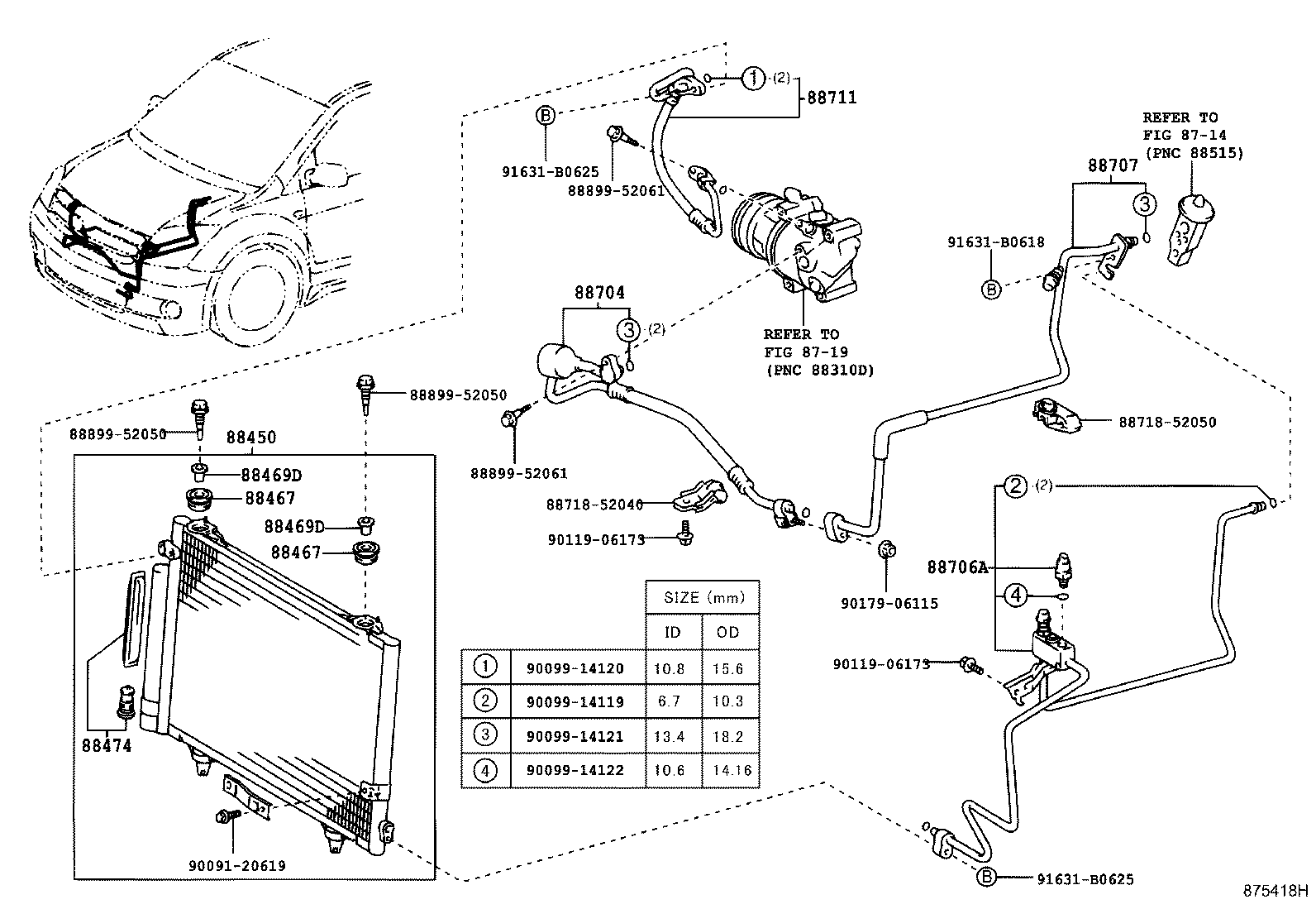 9011906173 toyota размеры