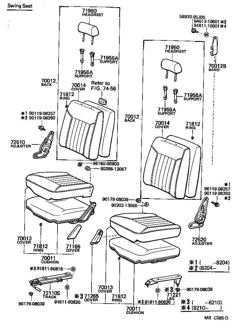 ILLUST NO. 1 OF 2(8101-8201)FXV,GXL ; (8201-8210)GXL,XL ; (8210-8