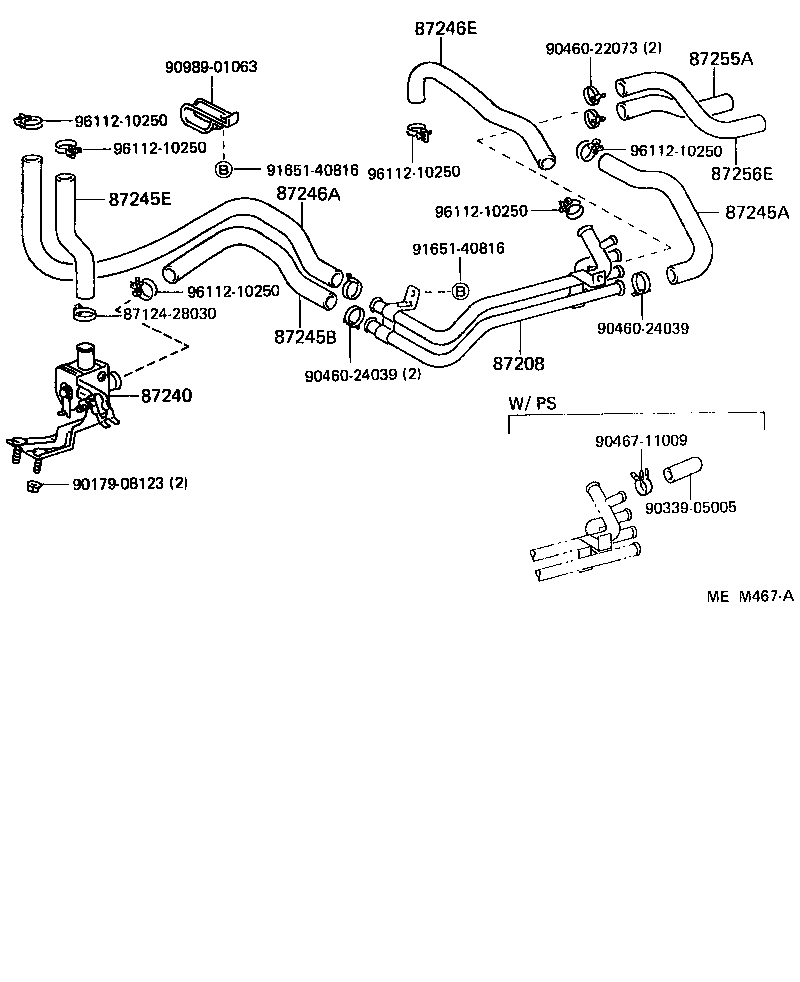 FRONT HEATER PIPING                ILLUST NO. 1 OF 2(8808-    )KM3#